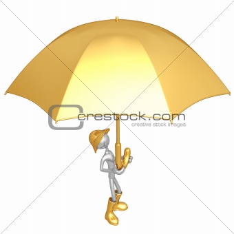 Holding Giant Umbrella