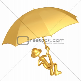 Flying On A Giant Umbrella