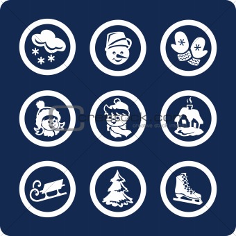 Seasons: Winter 9 icons (set 3, part 1)