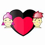 Boy and Girl In Love Illustration Vector
