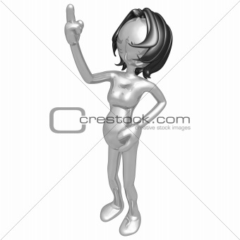 Pregnant Woman Pointing Up