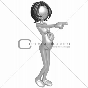 Pregnant Woman Pointing