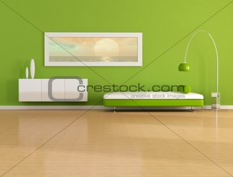 green modern living room
