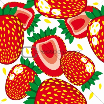 Seamless background with Strawberries