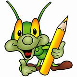 Happy Green Bug - as painter