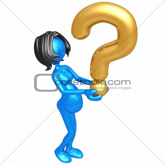 Pregnant Woman Holding A Question