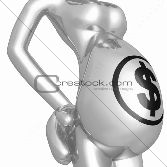 Dollar On Pregnant Belly