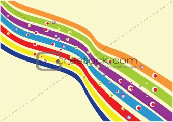 Abstract lines with circles. Vector