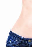 Close up of a beautiful woman's waist isolated on a white backgr