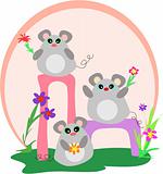 Three Mice who Love Flowers