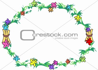 Tropical Ring of Flowers, Leaves, and Sticks