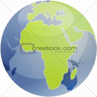 Map of Africa on sphere  illustration