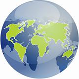 Map of the world illustration on globe