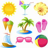 Vacation and travel icon set