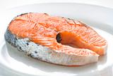 slice of fresh salmon and healthy