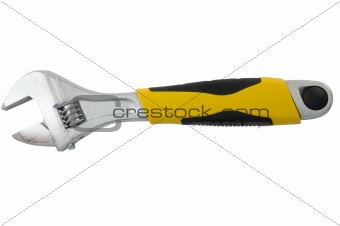 Adjustable spanner isolated on the white background.