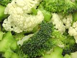 Cauliflower and broccoli mixed as a background