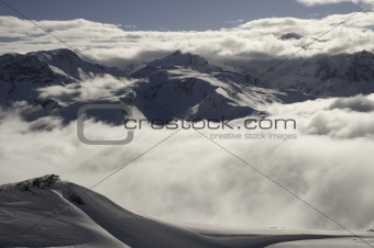 Low cloud and mountain