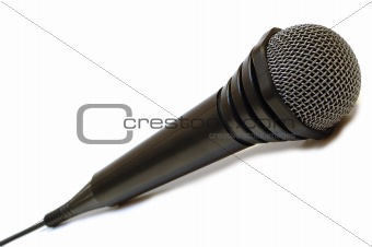 Black wired karaoke microphone.