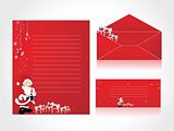 letterhead with Santa background and envelope