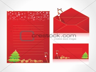 letterhead with xmas background and envelope