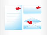 love letter with envelope, illustration