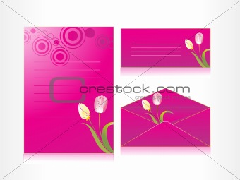 pink letter of floral background