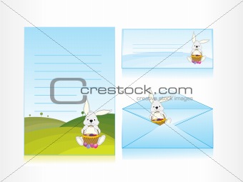 rabbit in ground background letter and envelope