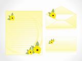 yellow letter of floral background, wallpaper