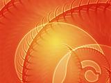 Swirling spiral fronds abstract