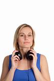 Confident attractive woman with Headphones