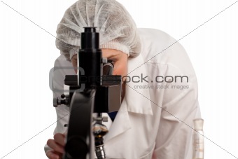 Woman working on Medical research
