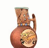 Clay jug with ethnic pattern