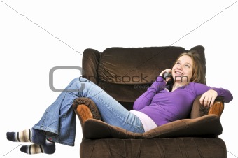 Teenage girl talking on a phone