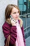 Teenage girl talking on cell phone