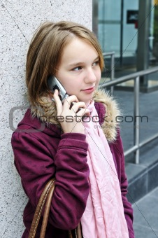 Teenage girl talking on cell phone