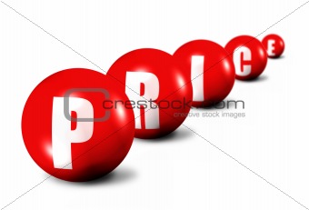 red price word made of spheres