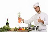 young chef preparing lunch 