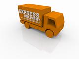 3D White Express Delivery Van