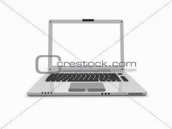 3d Laptop with Empty white screen