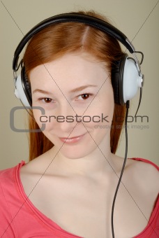 Woman in headphones