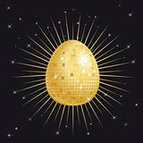 Golden Glitter Ball in the shape of an easter egg