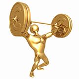 Weight Lifting Gold Euro Coins