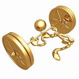 Weight Lifting Gold Yen Coins