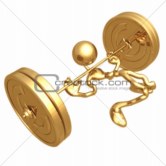 Weight Lifting Gold Euro Coins