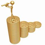 Profit Growth Gold Dollar Coins Business Graph