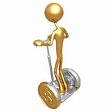 Electric Scooter With Gold Dollar Coin Wheels