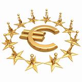 European Union Around Gold Euro Symbol