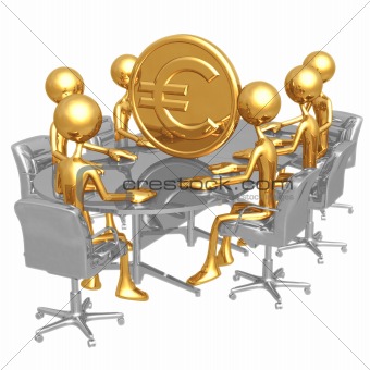 Gold Euro Coin Meeting