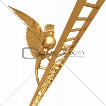 Angel Climbing Golden Ladder